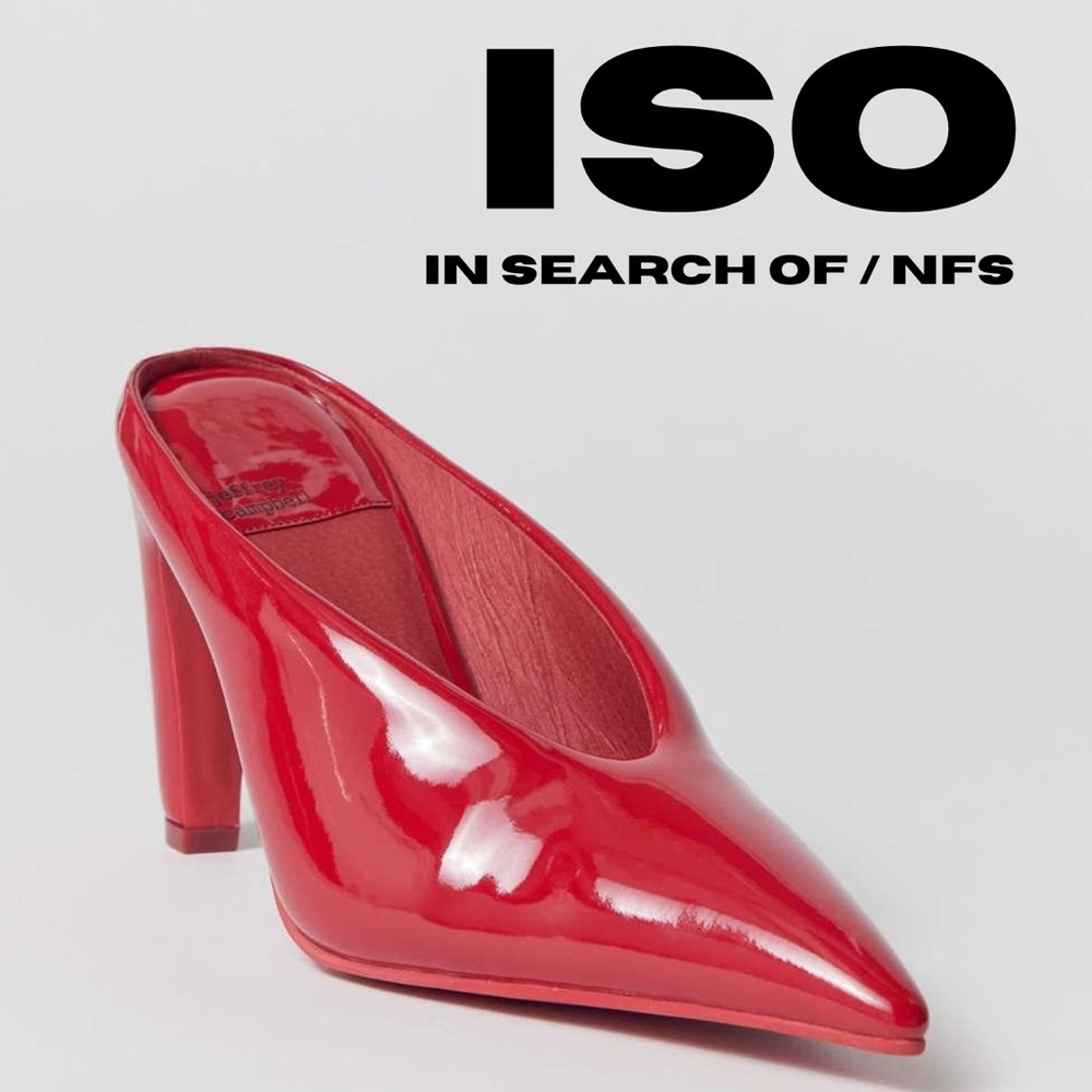 ISO Jeffrey Campbell Buzzing Mule in Red - Size 10